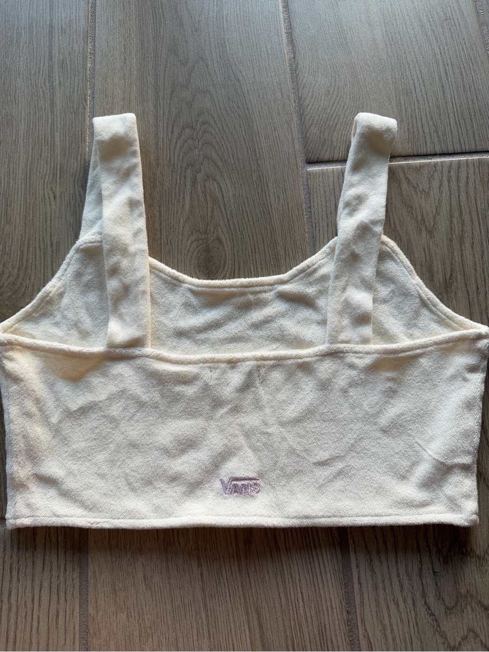 Vans Cream Square-Neck Crop Tank Top - Picture 2 of 3